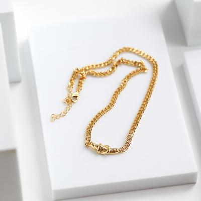 China Aimgal FASHIONABLE Jewelry Clavicle Chains Belt Buckle Gold Buckle Simple A1 Female Necklace for sale