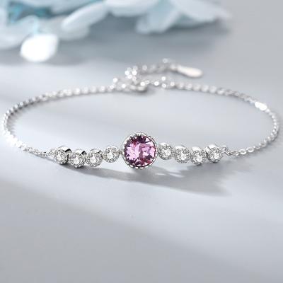 China FASHIONABLE Aimgal original design Austrian crystal heart of the sea S925 sterling silver bracelet for women for sale