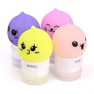 China 30ml Cute Animal Shape Portable Silicone Refillable Squeezable Cute Animal Shape Cartoon Travel Lotion Rubber Bottles for sale