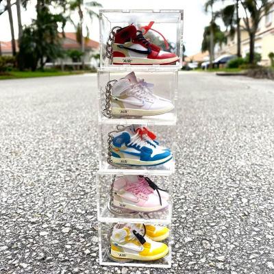 China Wholesale Rubber 3D Mini YZY 350 v2 AJ1 J ordan Shoes OUCH Sneaker Key Chain With Box for sale