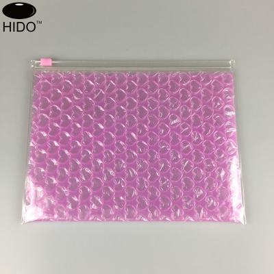 China Reusable Transparent Colored Ziplock Bubble Bag With Shock Resistance PVC for sale