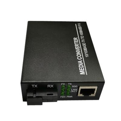 China Security Factory Price 10/100M Single Fiber Single Mode WDM Fiber Media Converter RJ45 SC Connector 20KM for sale