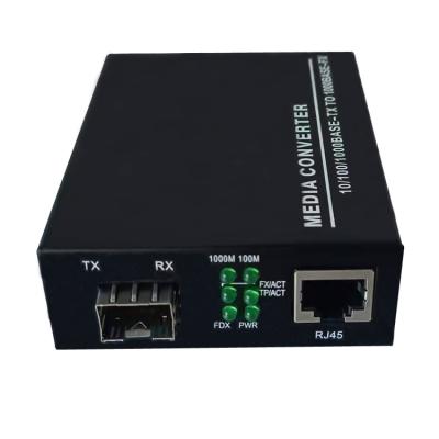 China FTTH Gigabit SFP Fiber RJ45 Optical Media Converter 1000MbpsTransceiver With SFP Module for sale