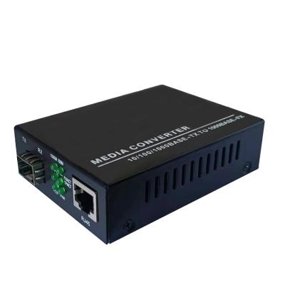 China FTTH SFP Fiber Optic Ethernet Gigabit Media Converter 10/100/1000TX To 1000FX SFP To RJ45 for sale