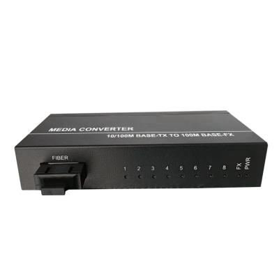 China FTTH ND-820-1FX8TX-SC TX RJ45 Port Fiber Optic Port Media Converter for sale