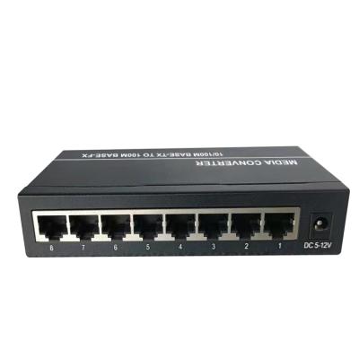 China Newest Design ND-820-1FX8TX-SC FTTH Dual Fiber Single Mode End Fault Support Function On FX Port Optical Equipment for sale