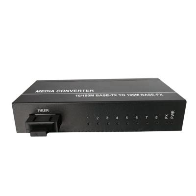 China FTTH factory ND-820-1FX8TX-SC fiber single mode single mode end fault direct support function dual on FX port optical equipment for sale