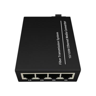 China FTTH 10/100M 4 1 SC Electrical Interface Double-fiber 20KM Ethernet Singlemode Ethernet Switch for sale