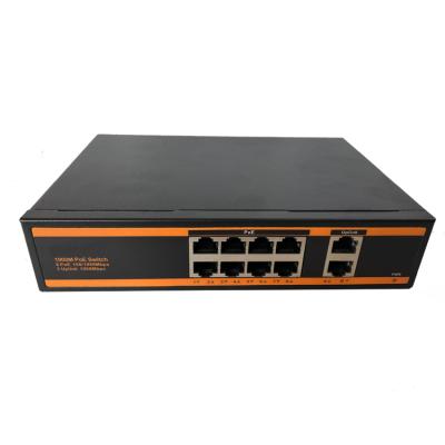 China New Type 10/100/1000M Network 8 Gigabit +2 Gigabit Non Uplink Management Ethernet PoE Port POE Switch for sale