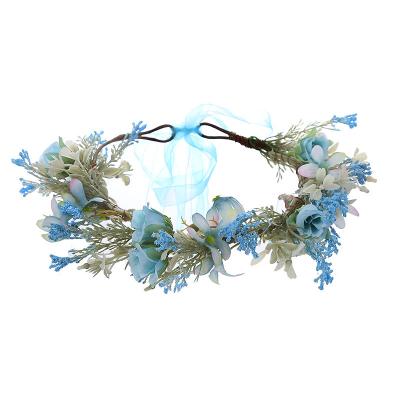 China Eco-friendly Home Colorful Ladies Braid Headwear Bride Children Simulation Touch Real Natural Flower Headband Hanging Artificial Flower for sale