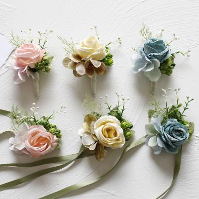 China Eco-friendly Church Wedding Department Hand Wrist Flower Corsage Flower for sale