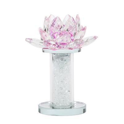 China New Design Home Wholesale Transparent Lotus Decoration Glass Crystal Decoration for sale