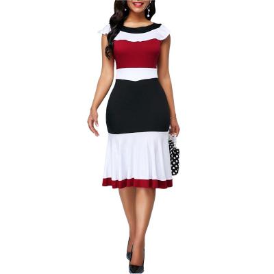 China Wholesale Breathable Peter Pan collar factory XHP-G0064 sleeveless bodycon dresses one knee long dress with sleeves for sale