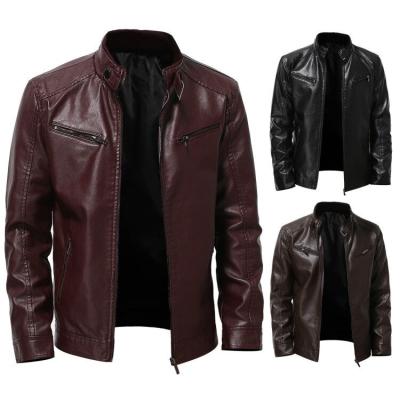 China Wholesale Waterproof Men Cheap Black Motorcycle Leather Jacket Leather Jacket for sale