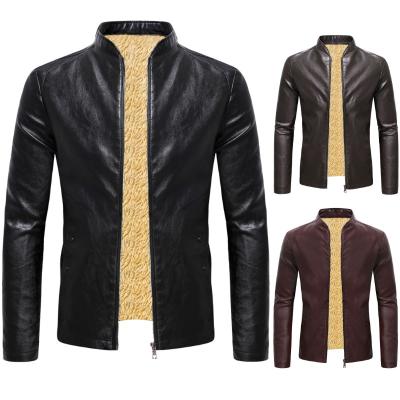 China Wholesale Winter Waterproof Men Leather Jackets Faux Plush Original Leather Jacket for sale