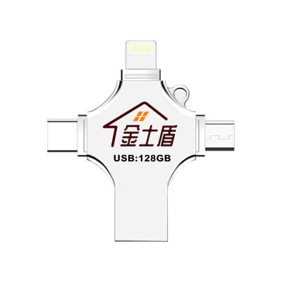 China Metal USB Pen Drive Type c Otg Flash Drive 3.0 3.0 16gb 32gb 64gb 128gb 256gb 4 in 1 otg usb flash drive for phone protection for sale