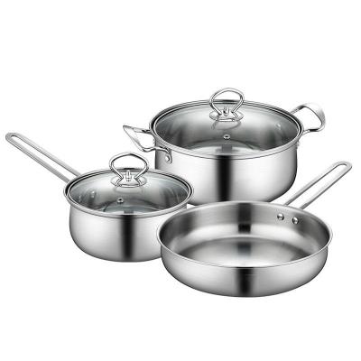 China Sustainable stainless steel cookware set stick cookware non set cookware 304 surgical steel for sale