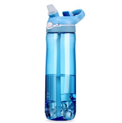 China Tritan Sustainable Plastic Water Sports Bottle Outdoor Sports Drinking Fashionable Water Bottle With Straw for sale