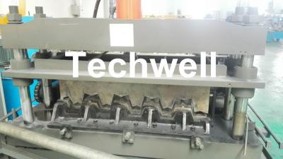 China 0.8-1.5mm walzen Stärke galvanisierter Stahlbaumaterial-Hochgeschwindigkeitsprofil-Plattform-Boden die Formung der Maschine kalt zu verkaufen