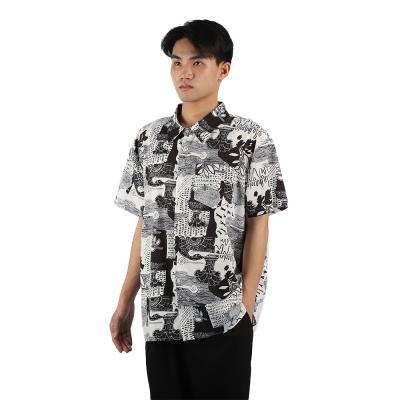 China Wholesale Anti-pilling Print Shirt Men Short Sleeve Hawaiian Beach Shirts With Single Breasted for sale