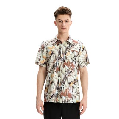 China Anti-pilling Rendered In China Summer Polyester Colorful Floral Printed Shirts For Men Stylish for sale