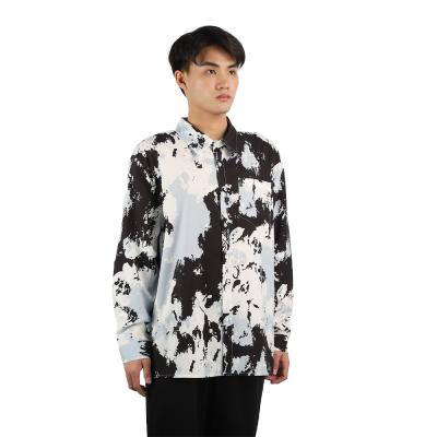 China Latest new style anti-pilling good sale summer printed casual full sleeve men's shirts for sale