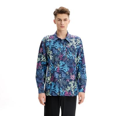 China Turn-Down Collar Single Breasted Quick-Drying Men's Casual Shirts Anti-pilling Fashion Men's Hawaiian Shirts for sale