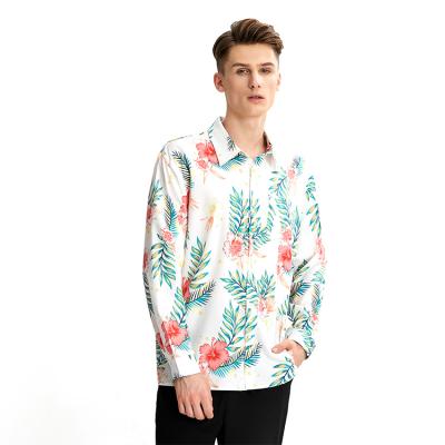 China Anti-pilling Wholesale Flower Digital Printing Fancy Shirts Long Sleeve Mens Hawaiian Shirts for sale