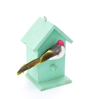 China Wholesale Viable Vent Design 100% Solid Wood Aviary Premium Painted Easy Cleaning Wooden Nest Post Bird House for sale