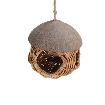 China Purely Handmade Environmentally Friendly And Breathable Custom Made Sustainable Bamboo And Rattan Bird House for sale