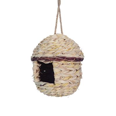 China Sustainable Hand - Woven Hummingbird House Pajaro Casitas Grass Outdoor Hanging Aviary for sale