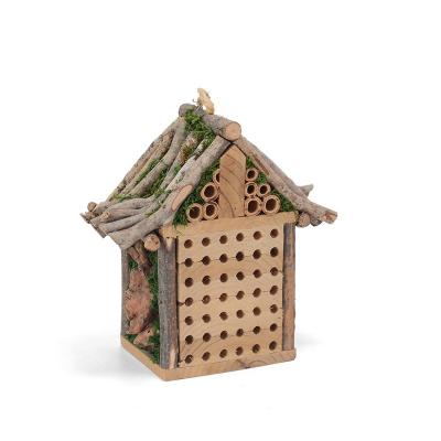 China Breathable Eco-Friendly Solid Wood Insect House Bee Bug Insect House Hotel Wood Garden Insect House for sale