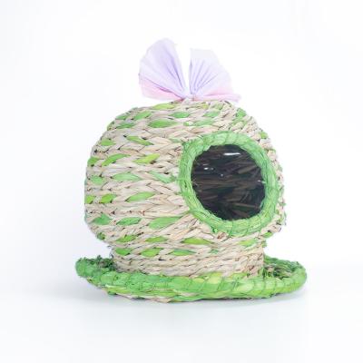 China Handmade Viable Pet Rabbit Shape Octopus Natural Environment Straw Nest Simulation Supplies Rabbit Grass House for sale