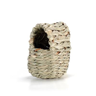 China Small Viable Animal Woven Grass Cage Hamster Guinea Pig Chinchillas House Cage Chew Pet Toy for sale