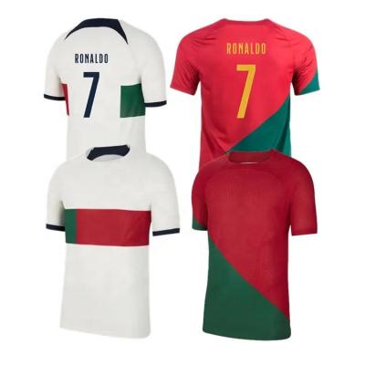 China Full Quality Portugal Soccer Jerseys Ronaldo Football Uniforms Shirts Thailand Kits Breathable Men Portugal Ronaldo Jersey for sale