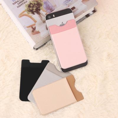 China Eco-Friendly Eco-Friendly Card Holder For Phone Back, Dual Slim Expandable Cloth Phone Pouch Pocket Stick On ID Credit Card Wallet Compatible for sale