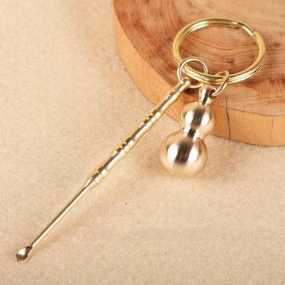 China Personal Stain Ear Spoon Makers Artifact Dig Imitation Brass Bamboo Ear Personal Knot Dig Small Gift for sale