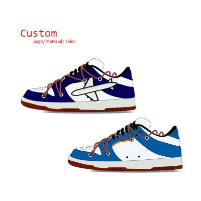 China Brand Luxury Tennis Designer ODM OEM Sports Basketball Shoes True White Blue Calfskin Leather Vintage Skateboard Sneakers Shoes for sale