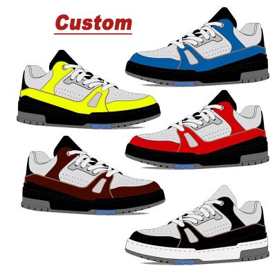 China Basketball Shoes Sports OEM Customized Logo Manufacturers Original Genuine Leather Sneakers Design Skateboard Basketball Men Shoes Custom Brand for sale