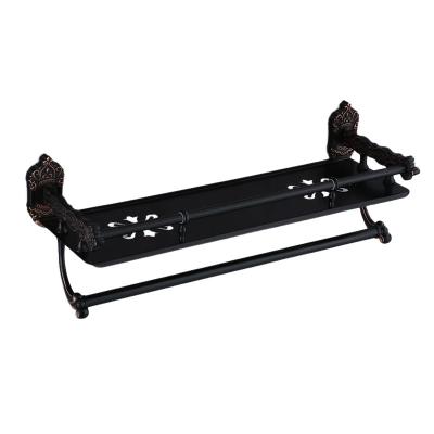 China European style black bathroom multi-functional double bathroom shelf for sale