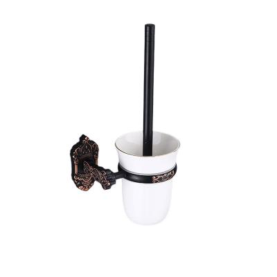 China European Style Black Space Toilet Wall Hanging Toilet Aluminum Brush Holder for sale