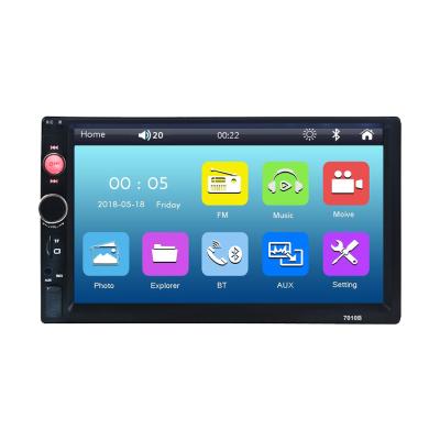 China 7010b Dual Stereo Din Auto Radio Car Radio With Support Rear View Camera BT FM ISO 7inch USB Plug Grin MP5 System Player for sale