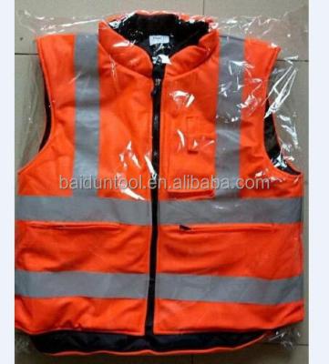 China Self-protective Reflective Vest Cotton Winter Safety Vest Winter Reflective Jacket for sale