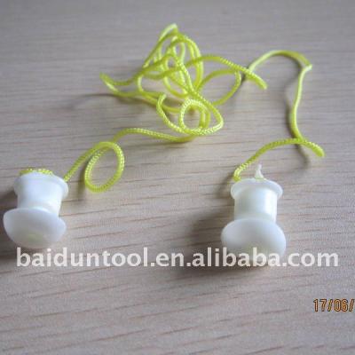 China Cheap In-Ear Silicone Ear Plugs With Cord And Yellow Plastic Box for sale