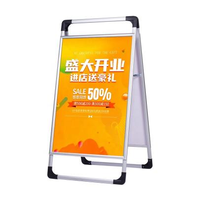 China Factory Wholesale Portable Poster Stand Aluminum Alloy kt Board Floor Advertising Billboard Display Stand Waterproof+Eco-friendly for sale