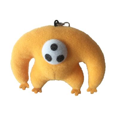 China Custom Cotton Japan Pendant New Small Monster Toys Key Chain Plush Stuffed Pendant Yellow Headless Pendant for sale