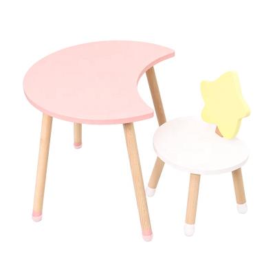 China INS Practical Style Cute Children's Table And Wooden Chair Combination Table Small Kids Furniture Sets for sale