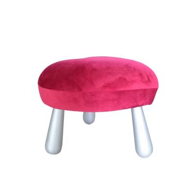 China Cute Xiaopin Furniture Rose Wooden Leg Love Heart Shaped Purple Stools Velvet Upholstered Stool Creative Heart Shaped Heart for sale