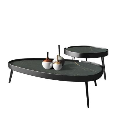 China Other Modern Luxury Furniture Black Coffee Table Glass Slate Table New Design Side Tables For Home for sale