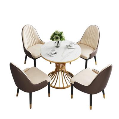 China Durable luxury restaurant furniture dining table and chairs modern marble sets in hotel restaurant furniture for sale